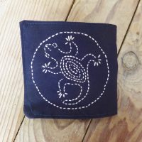etui pour aiguilles en sashiko motif lezard